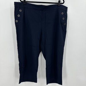 Roz & Ali | Sz 20 XXL Navy Blue Capris Pants